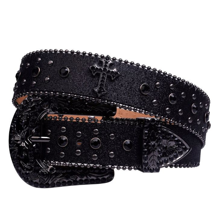 Black Cross Stones With Black Studded Rhinestone Belts - FiveBeelow