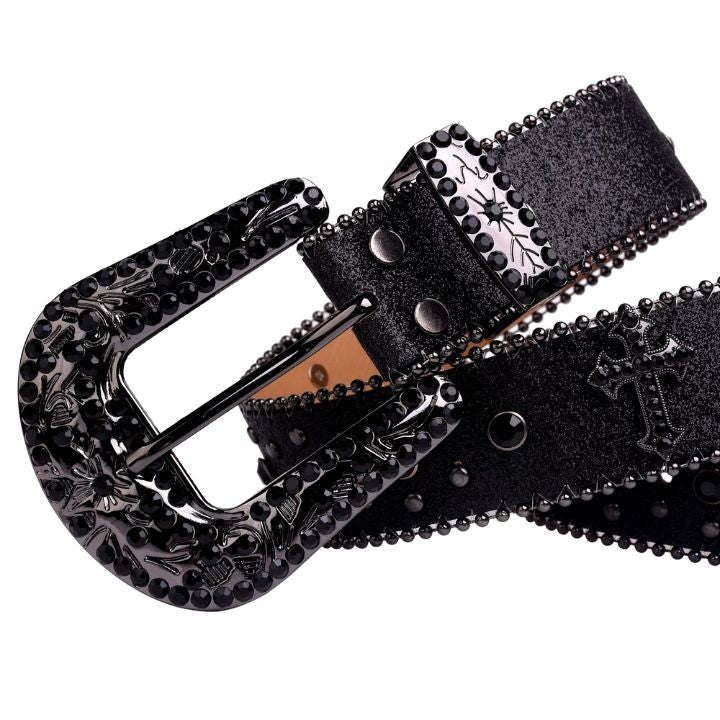 Black Cross Stones With Black Studded Rhinestone Belts - FiveBeelow