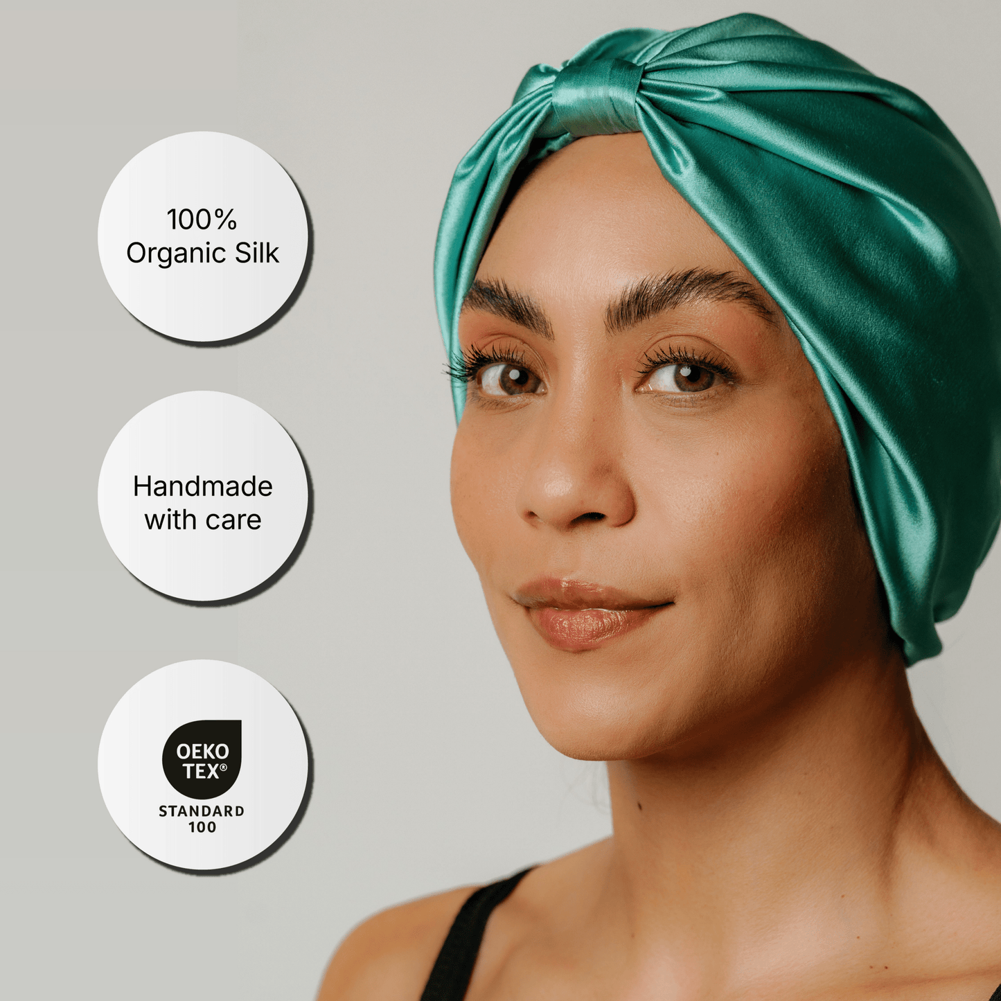 Organic Silk Hair Bonnet Jade Green - FiveBeelow