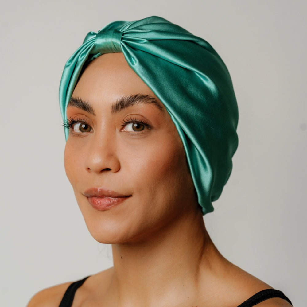 Organic Silk Hair Bonnet Jade Green - FiveBeelow