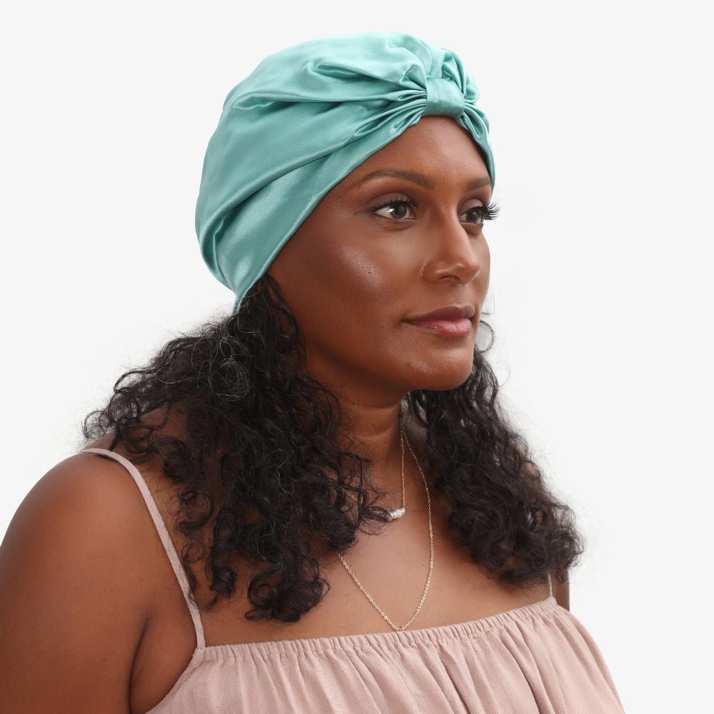 Organic Silk Hair Bonnet Jade Green - FiveBeelow